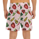 Watercolor Vegan Pattern Print Men's Split Running Shorts
