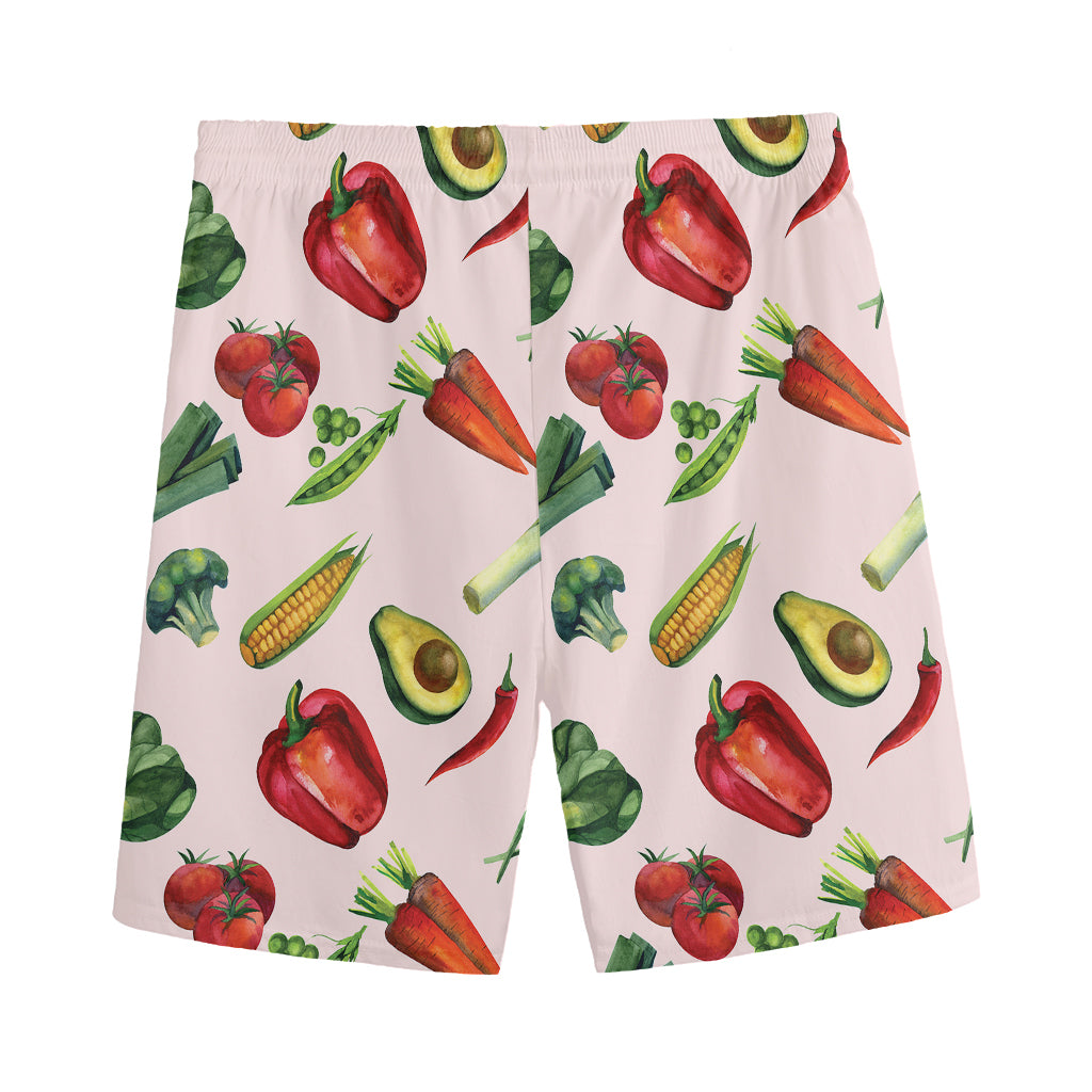 Watercolor Vegan Pattern Print Men's Sports Shorts