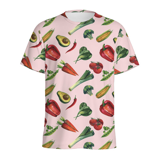 Watercolor Vegan Pattern Print Men's Sports T-Shirt