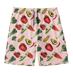 Watercolor Vegan Pattern Print Men's Swim Trunks