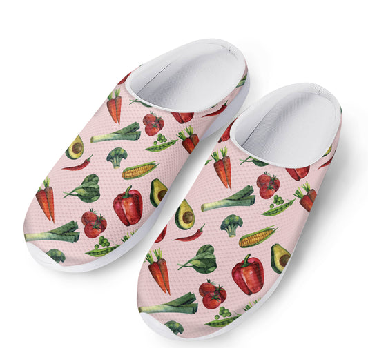 Watercolor Vegan Pattern Print Mesh Casual Shoes