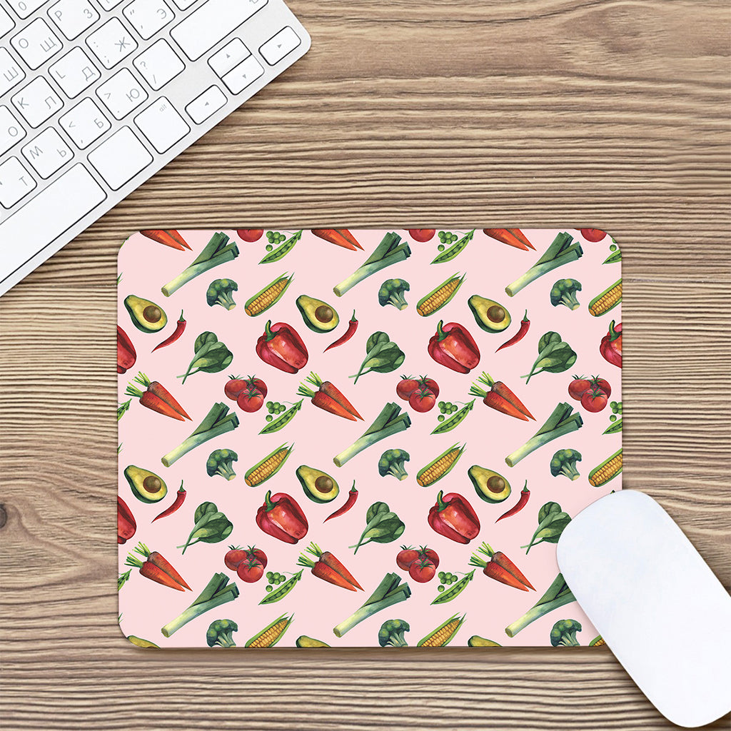 Watercolor Vegan Pattern Print Mouse Pad