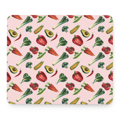 Watercolor Vegan Pattern Print Mouse Pad