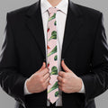 Watercolor Vegan Pattern Print Necktie