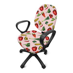 Watercolor Vegan Pattern Print Office Chair Cover