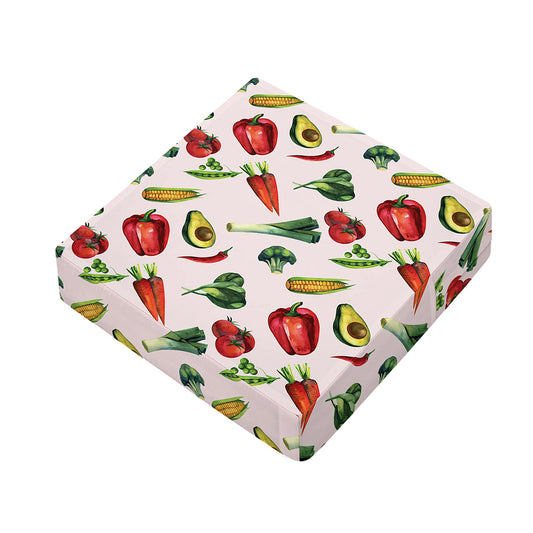 Watercolor Vegan Pattern Print Outdoor Seat Cushion Cover