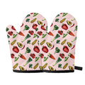 Watercolor Vegan Pattern Print Oven Mitts