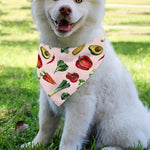 Watercolor Vegan Pattern Print Over The Collar Dog Bandana