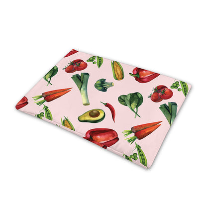 Watercolor Vegan Pattern Print Pet Cooling Mat Cover