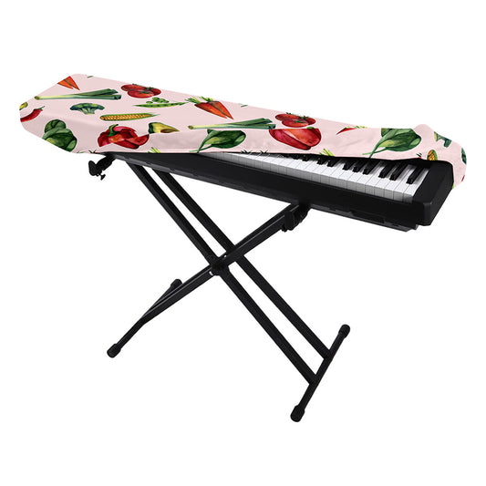 Watercolor Vegan Pattern Print Piano Keyboard Cover