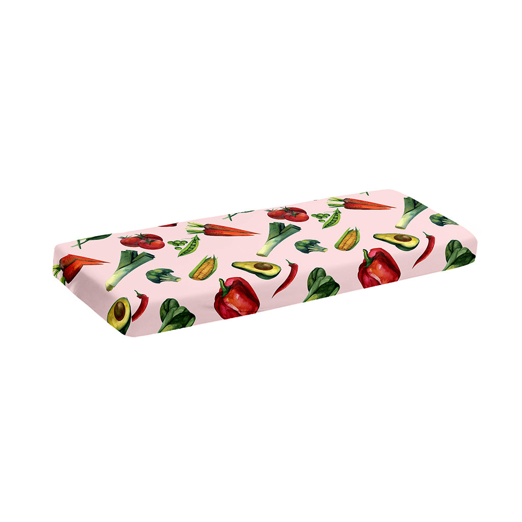 Watercolor Vegan Pattern Print Piano Keyboard Cover