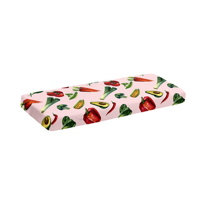 Watercolor Vegan Pattern Print Piano Keyboard Cover