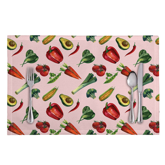 Watercolor Vegan Pattern Print Placemat