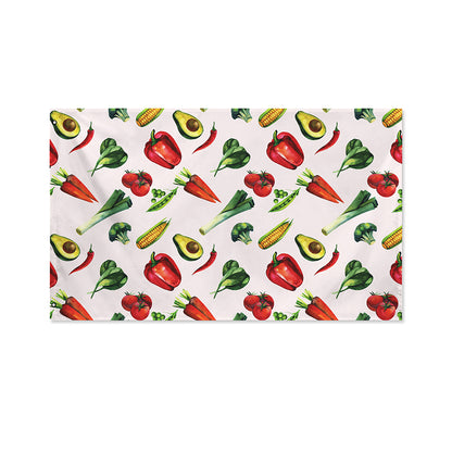 Watercolor Vegan Pattern Print Polyester Flag