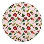 Watercolor Vegan Pattern Print Round Blanket