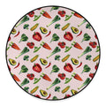 Watercolor Vegan Pattern Print Round Floor Mat