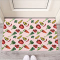 Watercolor Vegan Pattern Print Rubber Doormat