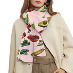 Watercolor Vegan Pattern Print Scarf