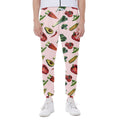 Watercolor Vegan Pattern Print Joggers