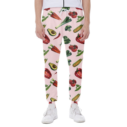 Watercolor Vegan Pattern Print Scuba Joggers