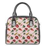 Watercolor Vegan Pattern Print Shoulder Handbag