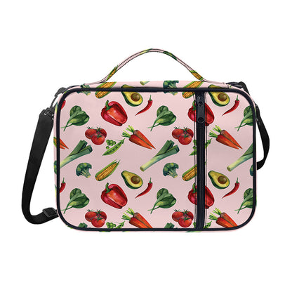 Watercolor Vegan Pattern Print Shoulder Strap Bible Bag