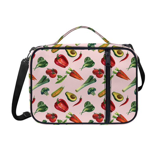 Watercolor Vegan Pattern Print Shoulder Strap Bible Bag
