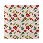 Watercolor Vegan Pattern Print Silk Bandana