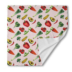 Watercolor Vegan Pattern Print Silk Bandana