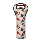 Watercolor Vegan Pattern Print Single Neoprene Wine Tote