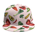 Watercolor Vegan Pattern Print Snapback Cap