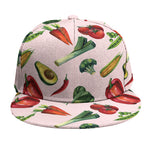 Watercolor Vegan Pattern Print Snapback Cap