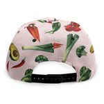 Watercolor Vegan Pattern Print Snapback Cap