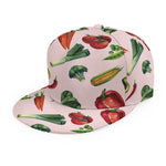 Watercolor Vegan Pattern Print Snapback Cap