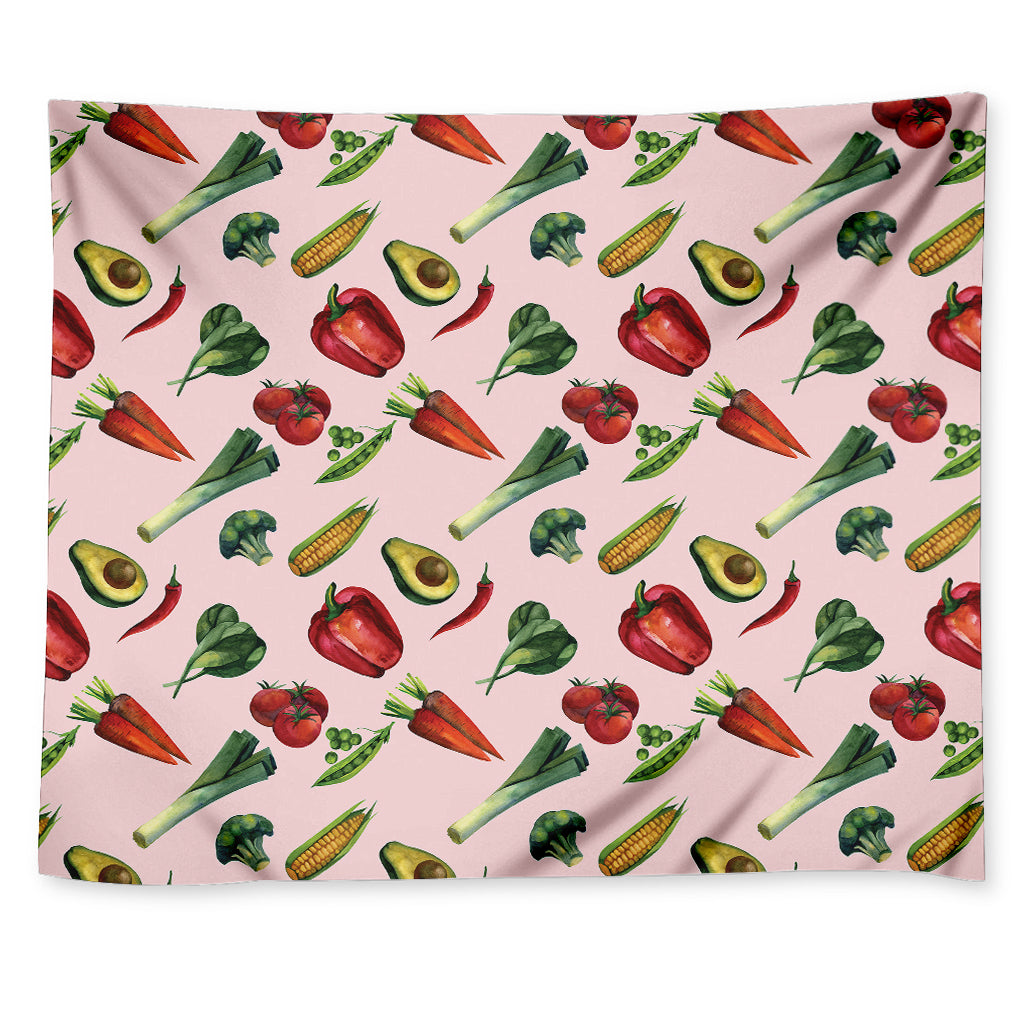 Watercolor Vegan Pattern Print Tapestry
