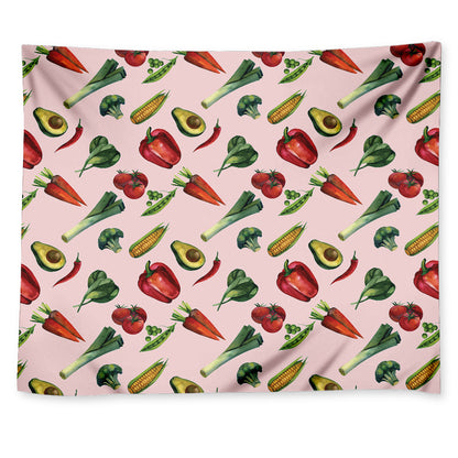 Watercolor Vegan Pattern Print Tapestry