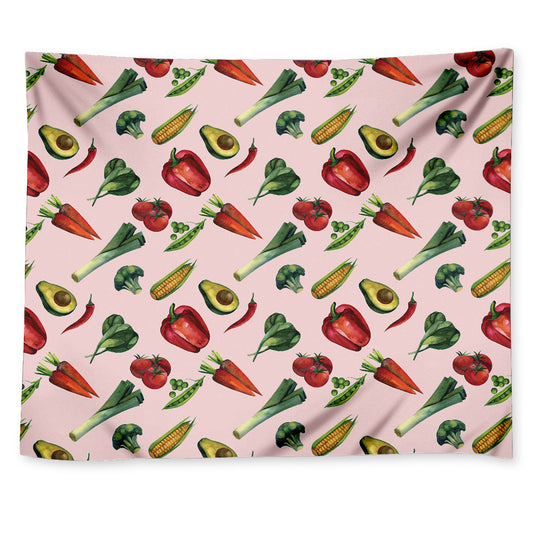 Watercolor Vegan Pattern Print Tapestry