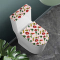 Watercolor Vegan Pattern Print Toilet Lid And Tank Cover Set