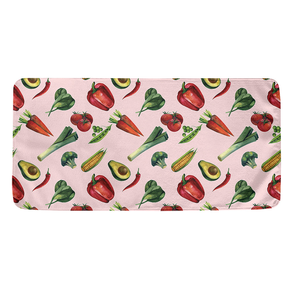 Watercolor Vegan Pattern Print Towel
