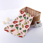 Watercolor Vegan Pattern Print Towel