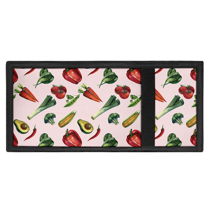 Watercolor Vegan Pattern Print Trifold Wallet