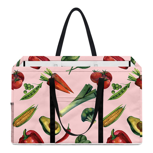 Watercolor Vegan Pattern Print Utility Tote Bag