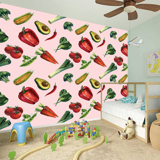Watercolor Vegan Pattern Print Wall Sticker