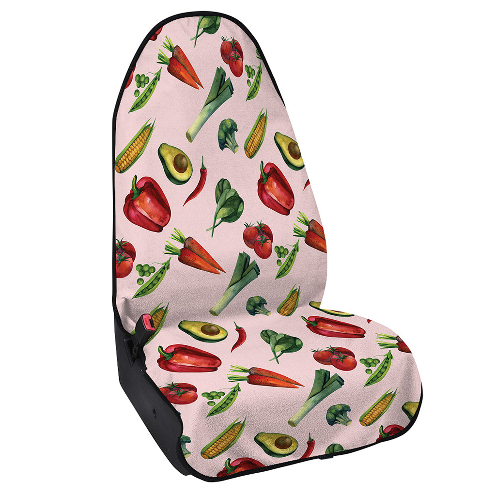 Watercolor Vegan Pattern Print Waterproof Car Seat Cover