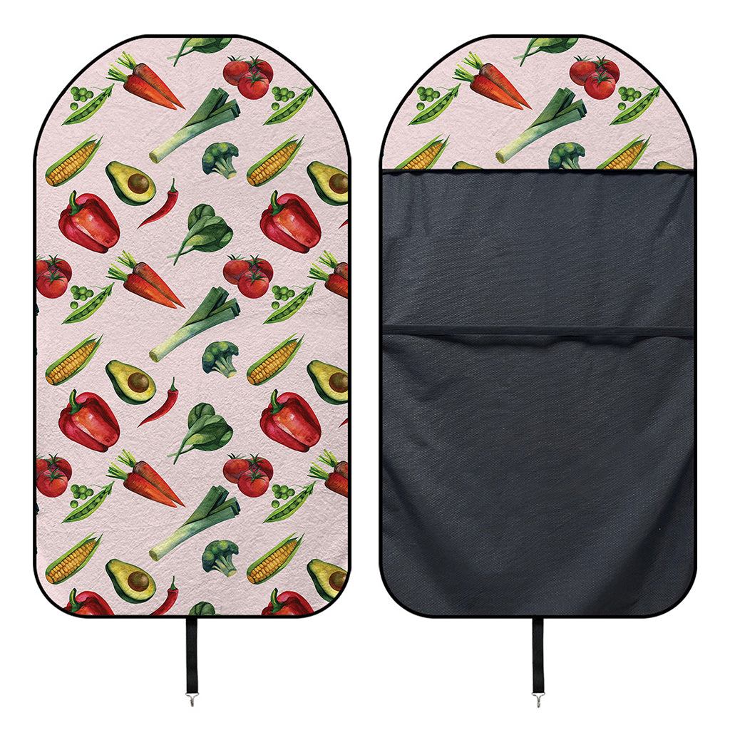 Watercolor Vegan Pattern Print Waterproof Car Seat Cover