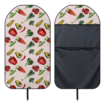 Watercolor Vegan Pattern Print Waterproof Car Seat Cover