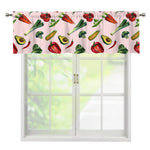 Watercolor Vegan Pattern Print Window Valance