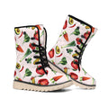 Watercolor Vegan Pattern Print Winter Boots