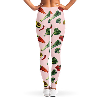 Watercolor Vegan Pattern Print Women's Leggings