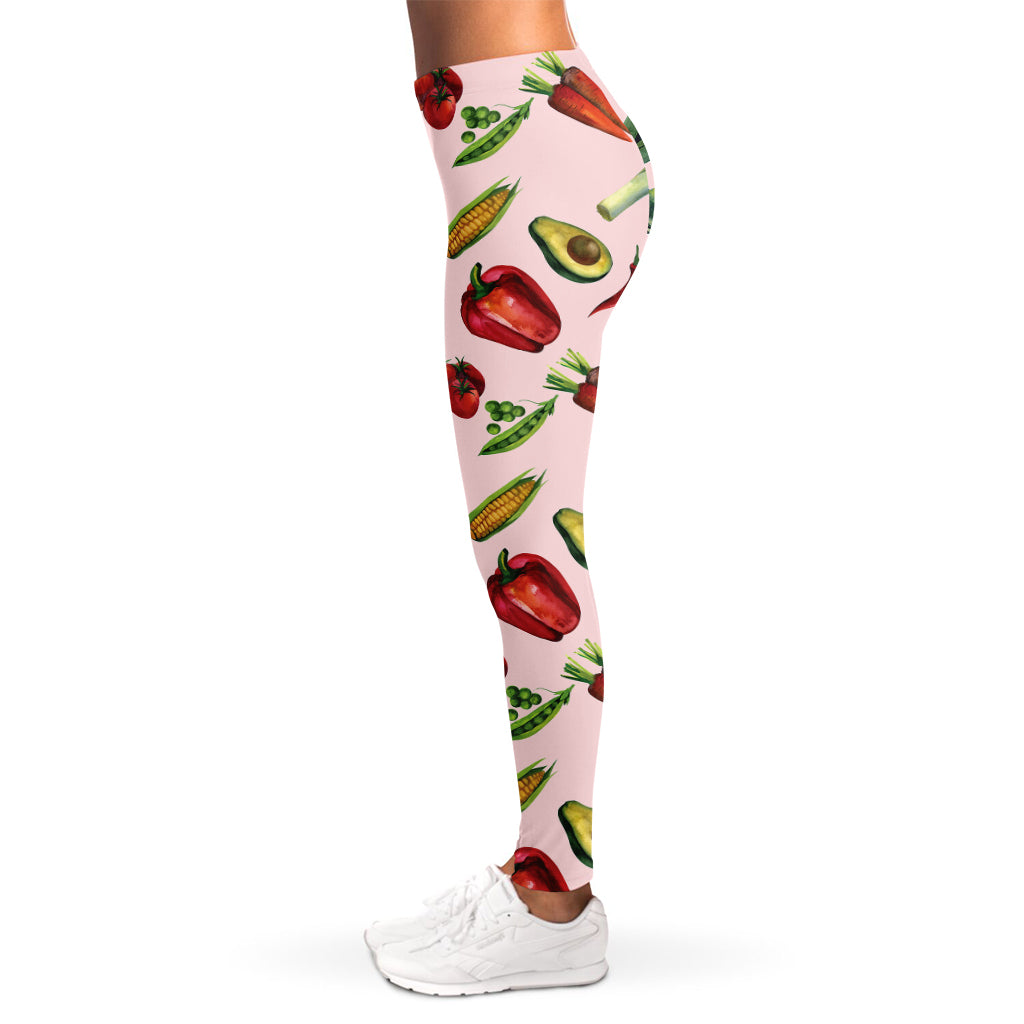 Watercolor Vegan Pattern Print Women's Leggings